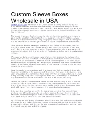 custom sleeve boxes wholesale in usa custom