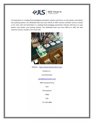 jls automation is a leading food packaging