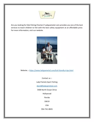 Kids Fishing Charters | Ladypamela2.com
