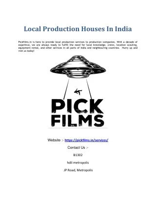 Local Production Houses In India