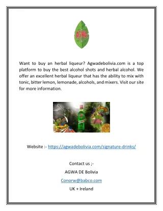 Alcohol Shots | Agwadebolivia.com