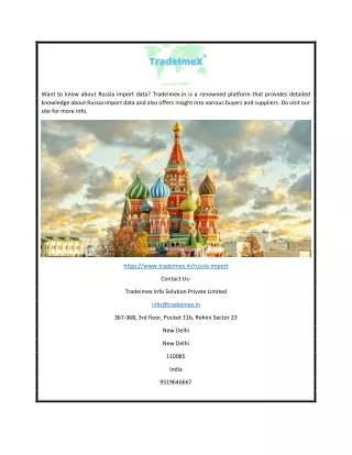 want to know about russia import data tradeimex