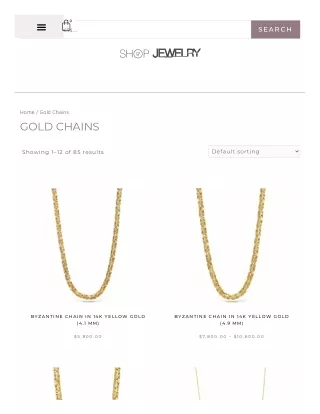 Buy Gold chain for Men online shopping Canada | Shop Jewelry