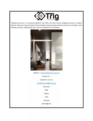 Interior Designers in Northern Suburbs | Triginterior.com.au