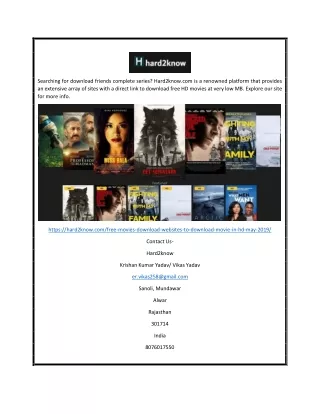 Direct Movie Download Sites | Hard2know.com