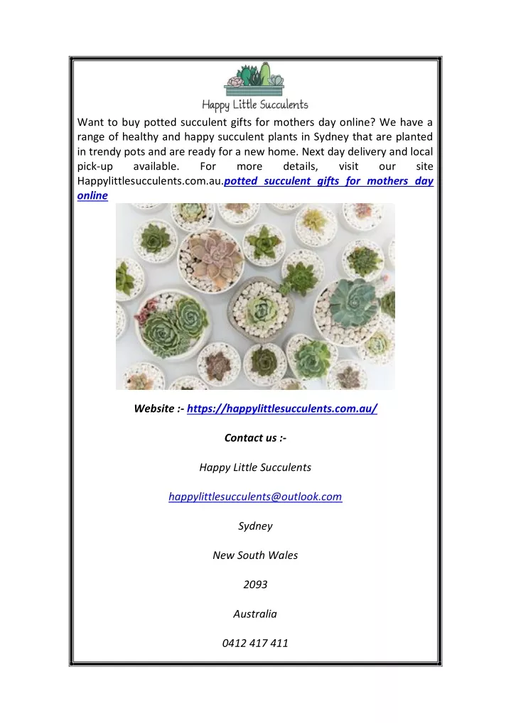 want to buy potted succulent gifts for mothers