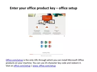 Office.com/setup – Enter Office Product Key – Install Office