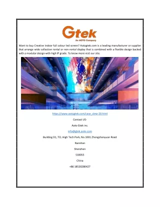 Indoor Led Screen Supplier Online | Aotogtek.com