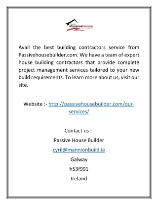 House Building Contractors | Passivehousebuilder.com