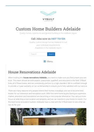 Renovation Builders Adelaide