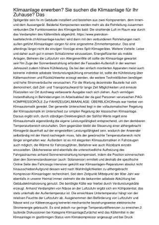 Klimaanlage erwerben? Sie suchen die Klimaanlage für Ihr Zuhause? Das