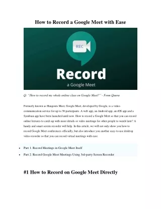 2 Ways on How to Record a Google Meet Easily
