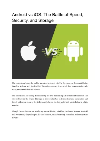 android vs ios the battle of speed security