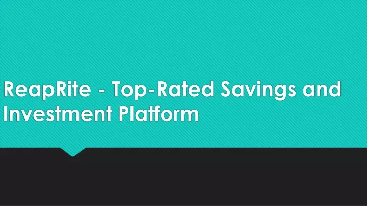reaprite top rated savings and investment platform