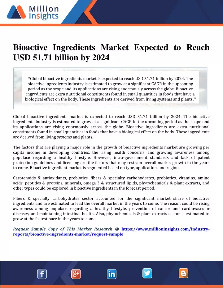 bioactive ingredients market expected to reach