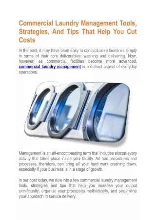 commercial laundry management tools strategies