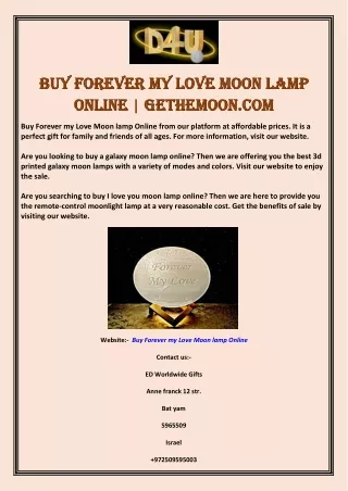 Buy Forever my Love Moon lamp Online | Gethemoon.com