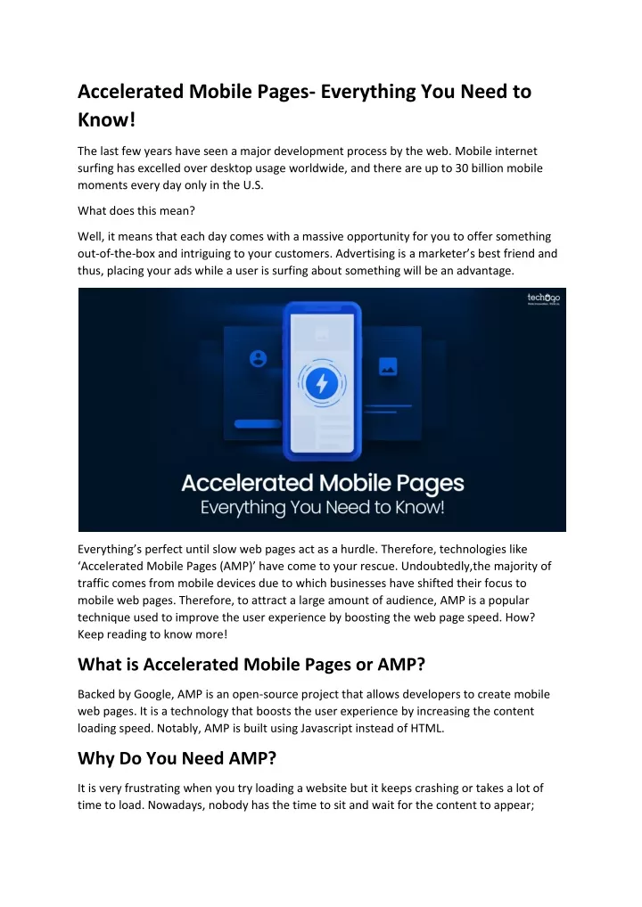 accelerated mobile pages everything you need
