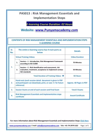 pas013 risk management essentials