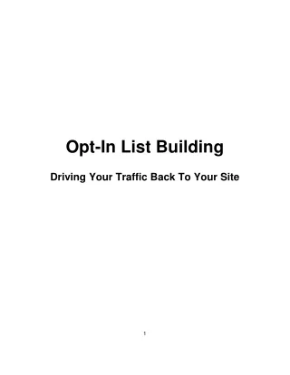 Opt-in List Building: Email Marketing