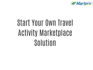 Online Travel Activity Marketplace Solution