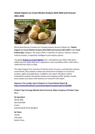 global organic ice cream market analysis 2016