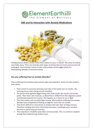 CBD and its Interaction with Anxiety Medications