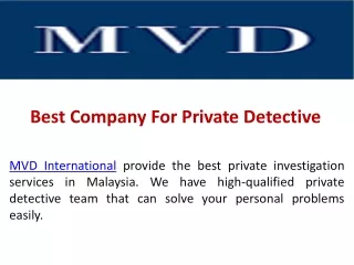 best company for private detective