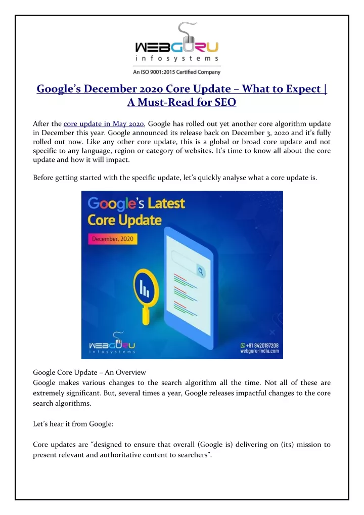 google s december 2020 core update what to expect