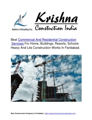Best Construction Contractor Company In India, Faridabad.
