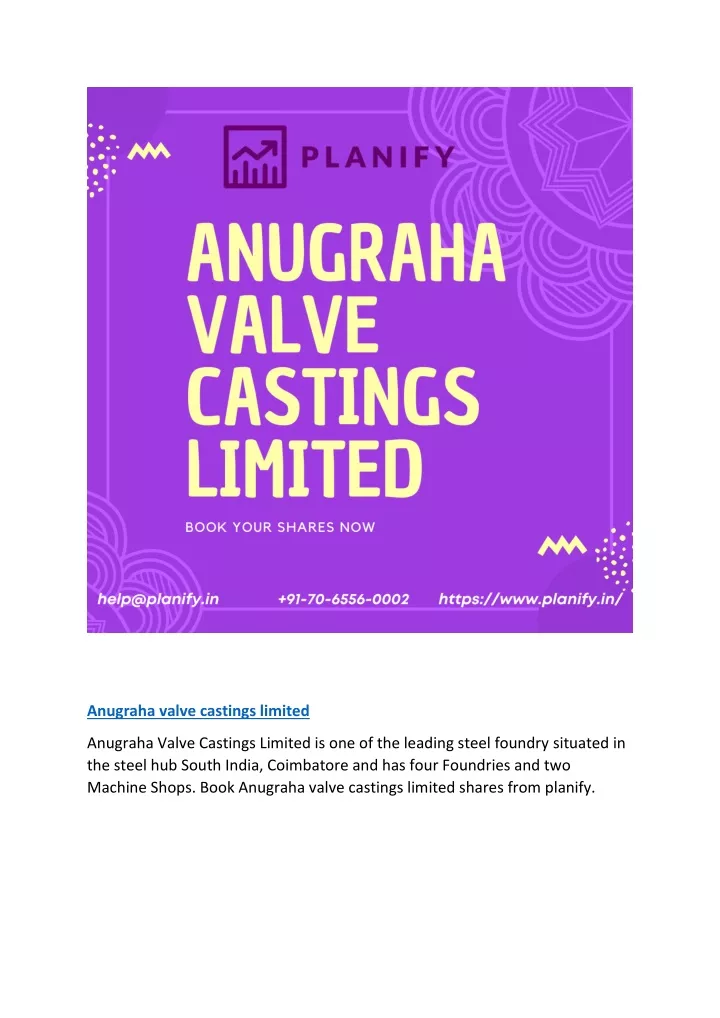 anugraha valve castings limited