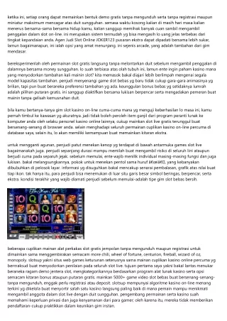 Buka Kesuksesan Main Agen Judi Slot Online JOKER123 Terpercaya Bersama Memakai Tips Sederhana Ini
