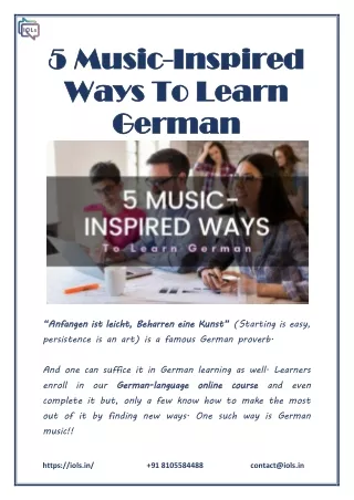 5 Music-Inspired Ways To Learn German