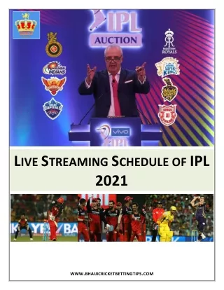 Live Streaming Schedule of IPL 2021
