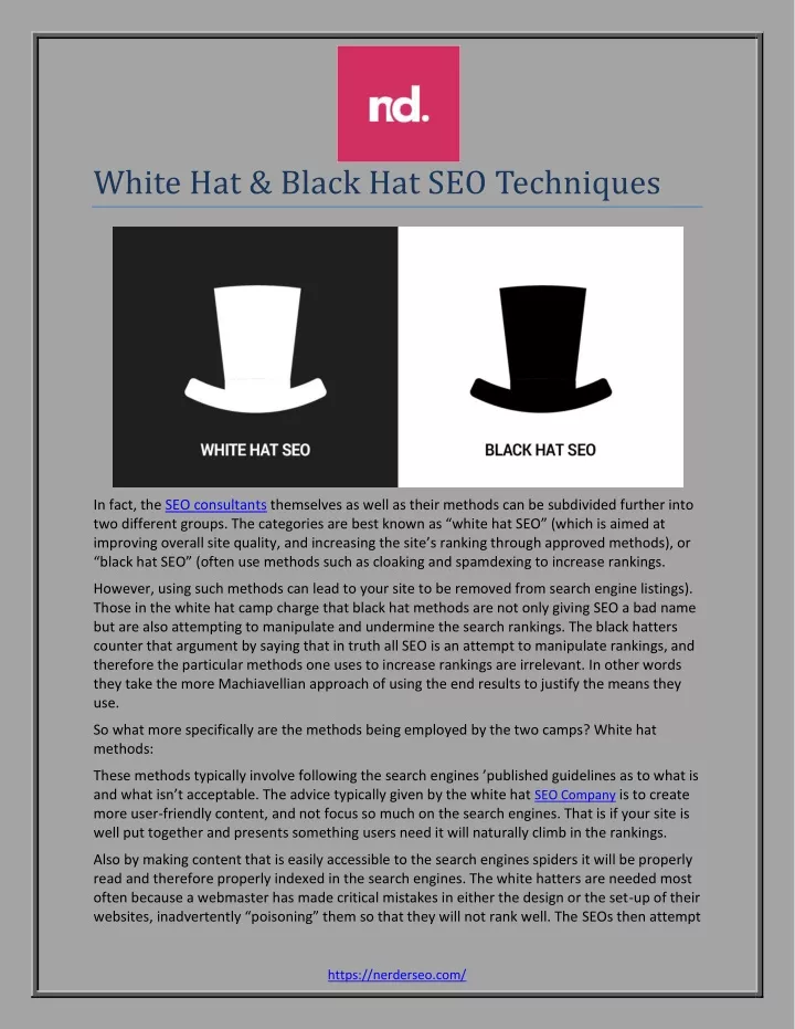 white hat black hat seo techniques