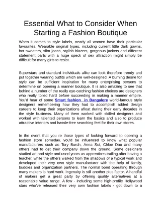 essential what to consider when starting
