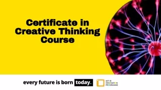 certificate in creative thinking course