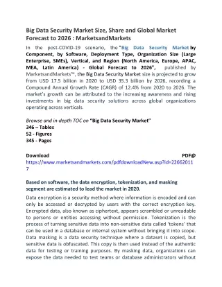 big data security market size share and global