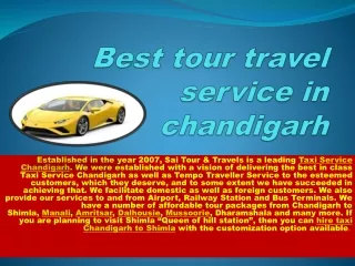 best tour travel service in chandigarh