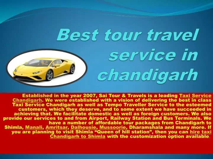 best tour travel service in chandigarh