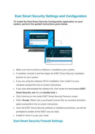eset smart security settings and configuration