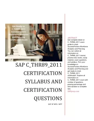 abstract get complete detail on c thr89 2011 exam