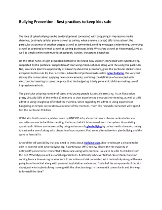 bullying prevention best practices to keep kids