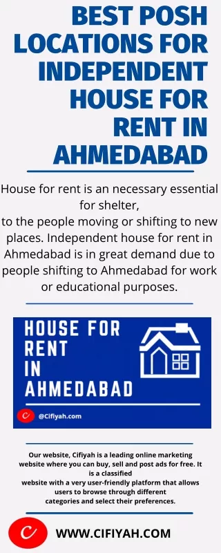 Best posh locations for independent house for rent in Ahmedabad