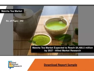 Matcha Tea Market Size 2020 | Business Status, Industry Trends and Forecast to 2027