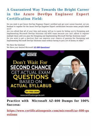 a guaranteed way towards the bright career