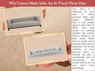 Why Custom Made Sofas Are In Trend These Days
