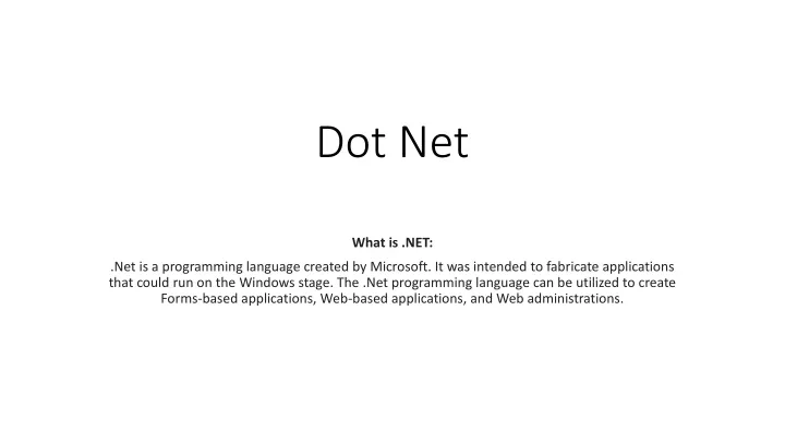 dot net