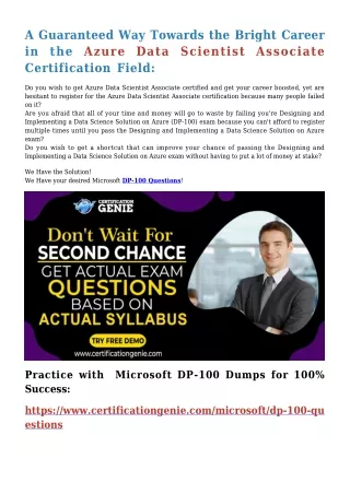 a guaranteed way towards the bright career