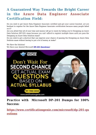 a guaranteed way towards the bright career